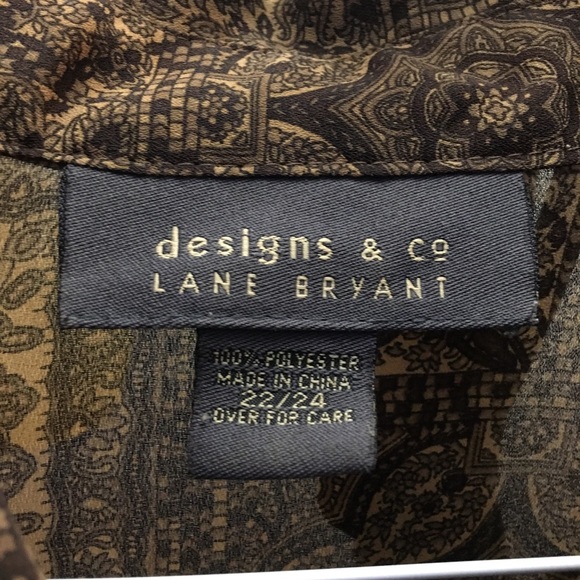 LANE BRYANT ABSTRACT LONG-SLEEVE BLOUSE (22/24) - Picture 5 of 5